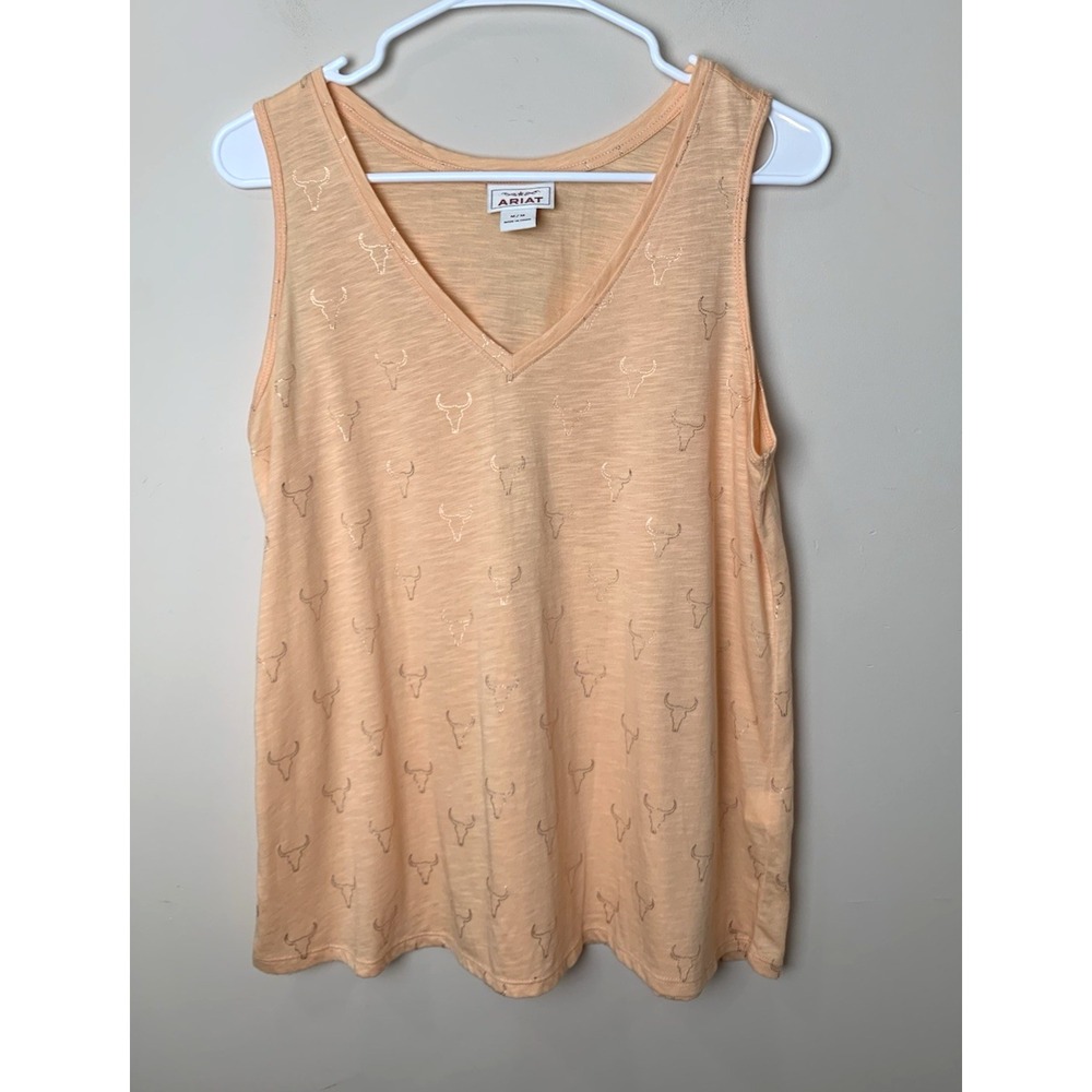 Ariat Prime Tank Top Womens Medium Apricot Metallic Western Cowgirl Festival